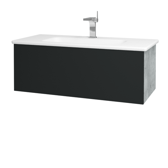 Umyvadlová skříňka VARIANTE SZZ 100 (umyvadlo Euphoria)  - D01 Beton - L03 Antracit vysoký lesk