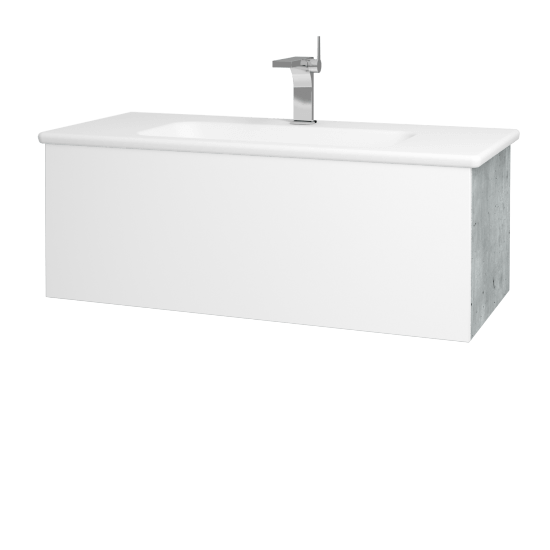 Umyvadlová skříňka VARIANTE SZZ 100 (umyvadlo Euphoria)  - D01 Beton - M01 Bílá mat