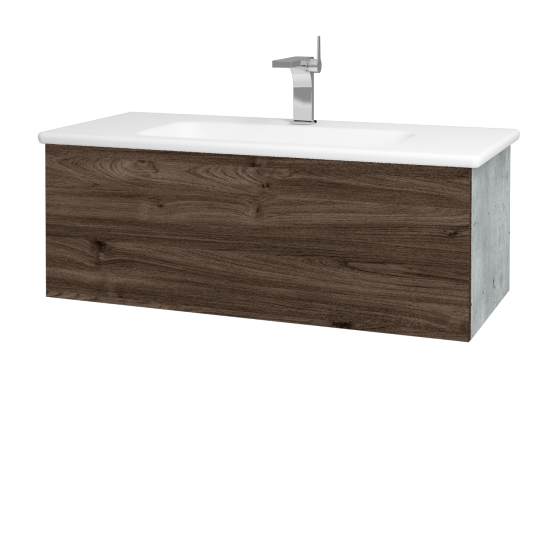 Umyvadlová skříňka VARIANTE SZZ 100 (umyvadlo Euphoria)  - D01 Beton - D25 Teak