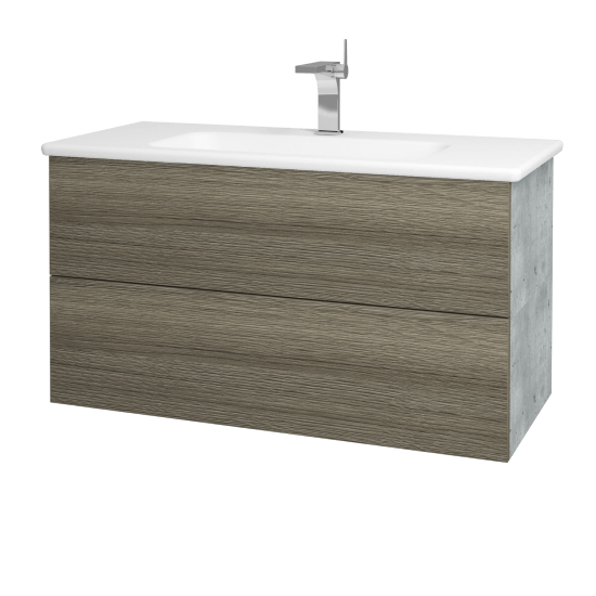 Umyvadlová skříňka VARIANTE SZZ2 100 (umyvadlo Euphoria)  - D01 Beton - D03 Cafe