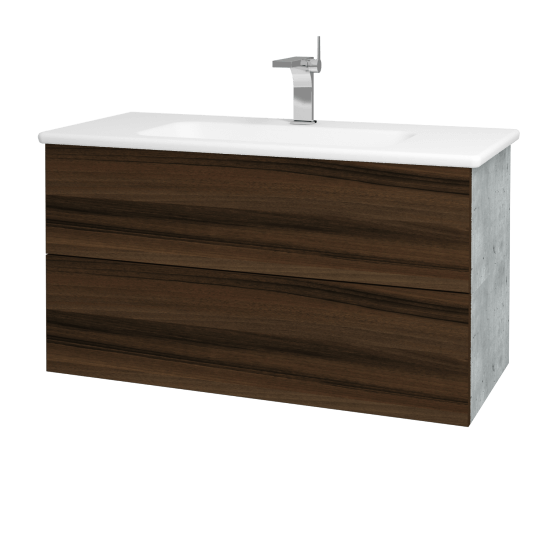 Umyvadlová skříňka VARIANTE SZZ2 100 (umyvadlo Euphoria)  - D01 Beton - D06 Ořech
