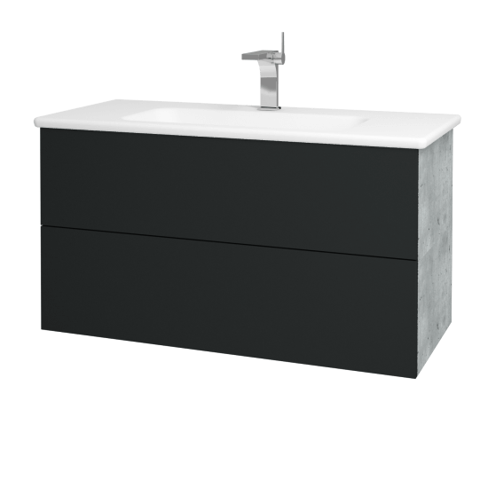 Umyvadlová skříňka VARIANTE SZZ2 100 (umyvadlo Euphoria)  - D01 Beton - L03 Antracit vysoký lesk