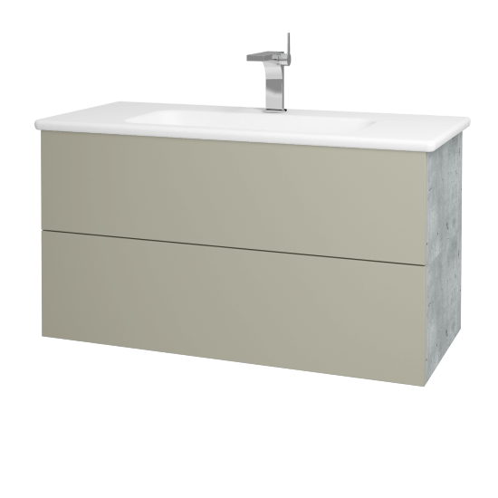 Umyvadlová skříňka VARIANTE SZZ2 100 (umyvadlo Euphoria)  - D01 Beton - M05 Béžová mat