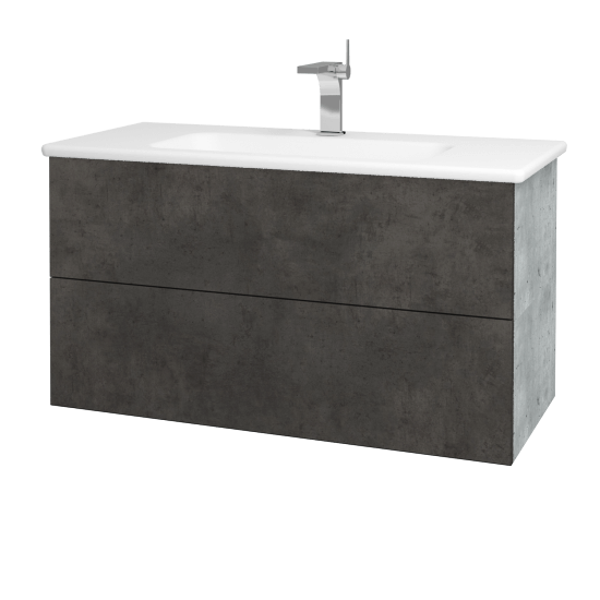 Umyvadlová skříňka VARIANTE SZZ2 100 (umyvadlo Euphoria)  - D01 Beton - D16 Beton tmavý
