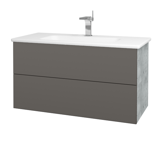 Umyvadlová skříňka VARIANTE SZZ2 100 (umyvadlo Euphoria)  - D01 Beton - N06 Lava