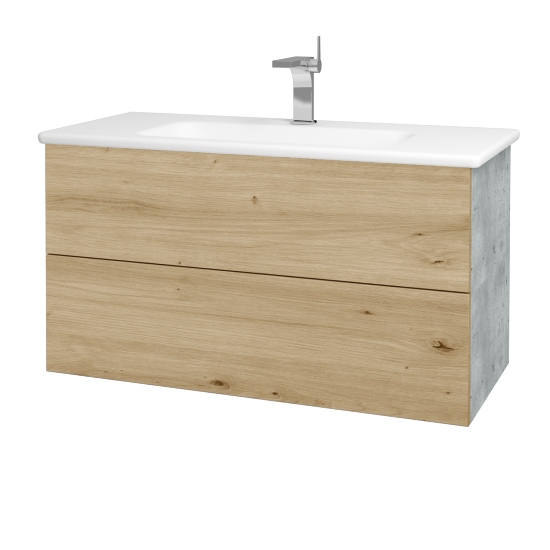 Umyvadlová skříňka VARIANTE SZZ2 100 (umyvadlo Euphoria)  - D01 Beton - D22 Karamel