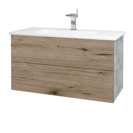 Umyvadlová skříňka VARIANTE SZZ2 100 (umyvadlo Euphoria)  - D01 Beton - D23 Herkules