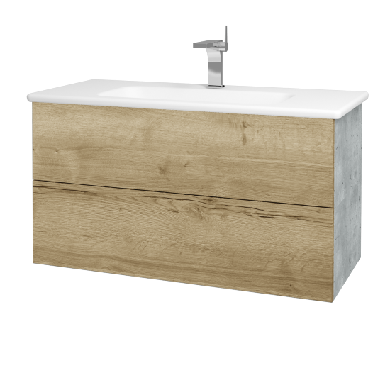 Umyvadlová skříňka VARIANTE SZZ2 100 (umyvadlo Euphoria)  - D01 Beton - D26 Ontario
