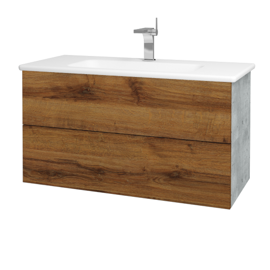 Umyvadlová skříňka VARIANTE SZZ2 100 (umyvadlo Euphoria)  - D01 Beton - D27 Cognac