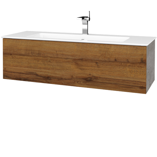 Umyvadlová skříňka VARIANTE SZZ 120 (umyvadlo Pura)  - D01 Beton - D27 Cognac