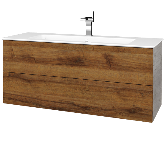 Umyvadlová skříňka VARIANTE SZZ2 120 (umyvadlo Pura)  - D01 Beton - D27 Cognac
