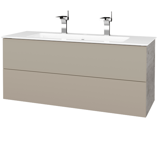Umyvadlová skříňka VARIANTE SZZ2 120 (umyvadlo Pura)  - D01 Beton - M05 Béžová mat