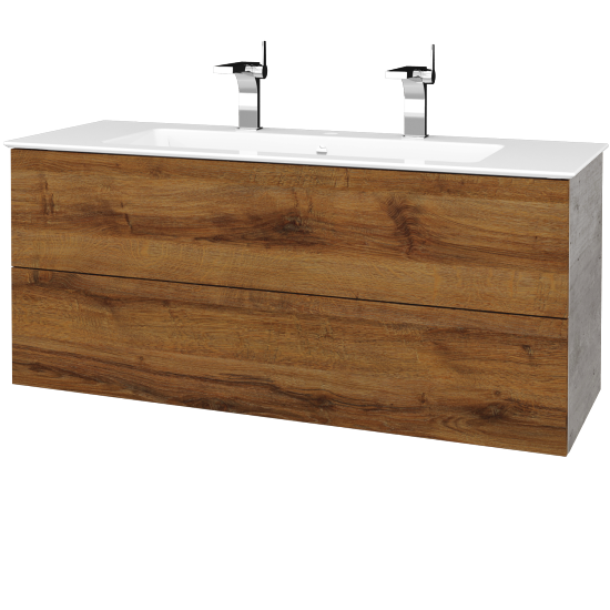 Umyvadlová skříňka VARIANTE SZZ2 120 (umyvadlo Pura)  - D01 Beton - D27 Cognac
