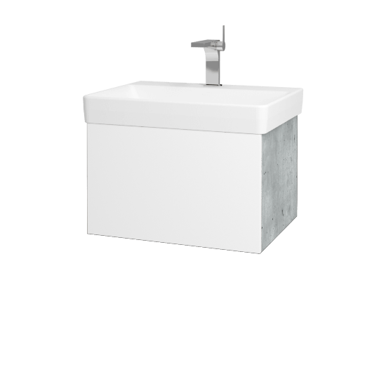 Kúpeľňová skrinka VARIANTE SZZ 60 pre úmyvadlo Laufen Pro S - D01 Betón - L01 Biela vysoký lesk