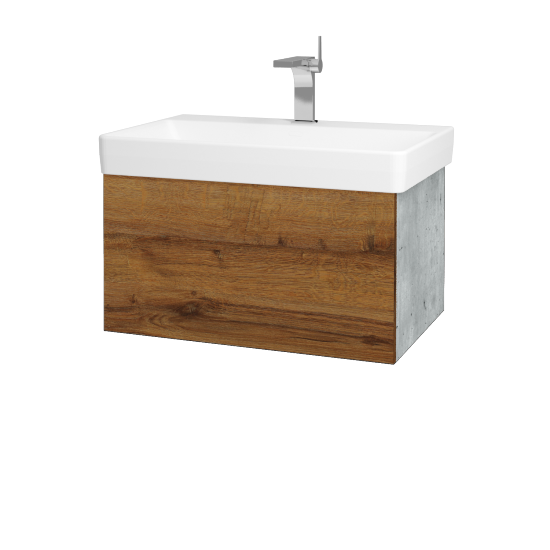 Umyvadlová skříňka VARIANTE SZZ 70 pro umyvadlo Laufen Pro S - D01 Beton - D27 Cognac