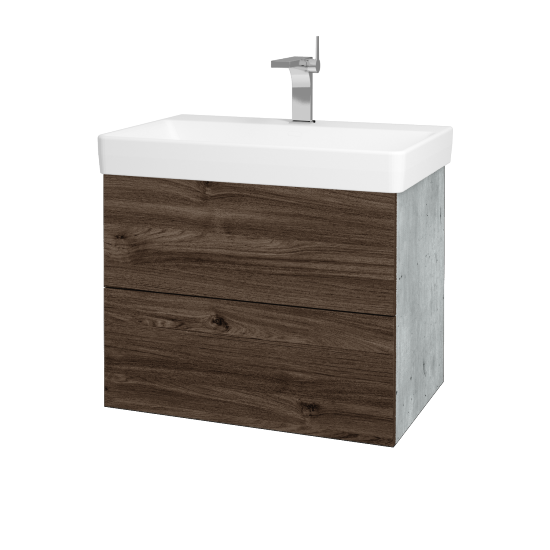 Koupelnová skříňka VARIANTE SZZ2 70 pro umyvadlo Laufen Pro S - D01 Beton - D25 Teak