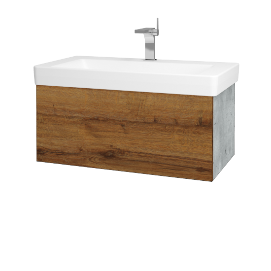 Umyvadlová skříňka VARIANTE SZZ 85 pro umyvadlo Laufen Pro S - D01 Beton - D27 Cognac