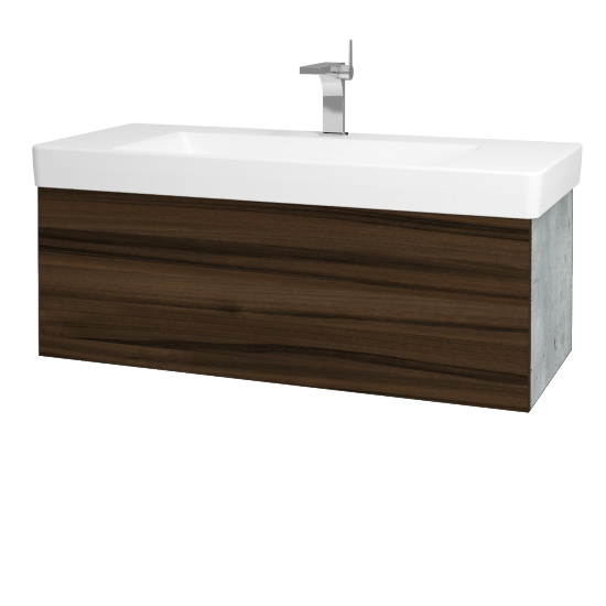 Koupelnová skříňka VARIANTE SZZ 105 pro umyvadlo Laufen Pro S - D01 Beton - D06 Ořech