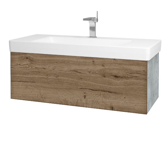 Koupelnová skříňka VARIANTE SZZ 105 pro umyvadlo Laufen Pro S - D01 Beton - D21 Tobacco