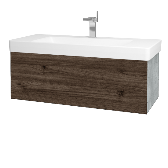 Koupelnová skříňka VARIANTE SZZ 105 pro umyvadlo Laufen Pro S - D01 Beton - D25 Teak