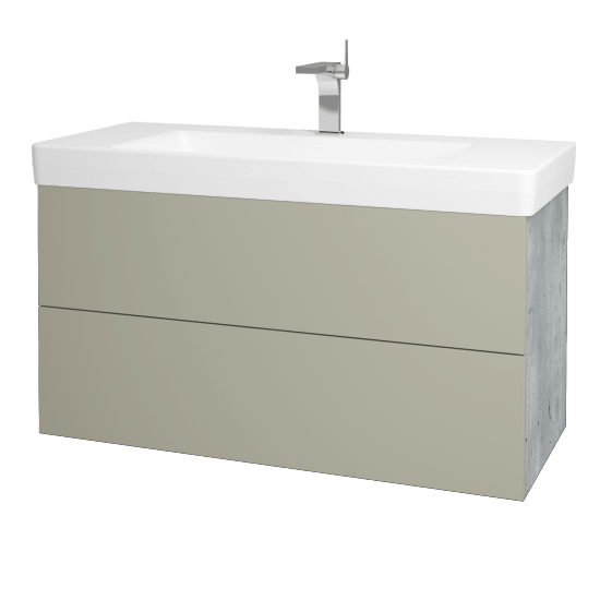 Koupelnová skříňka VARIANTE SZZ2 105 pro umyvadlo Laufen Pro S - D01 Beton - M05 Béžová mat