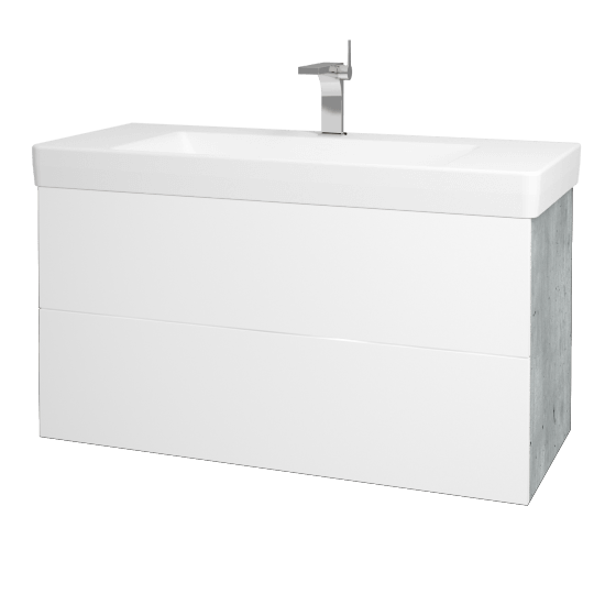 Umyvadlová skříňka VARIANTE SZZ2 105 pro umyvadlo Laufen Pro S - D01 Beton - M01 Bílá mat
