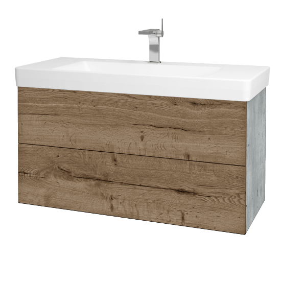 Umyvadlová skříňka VARIANTE SZZ2 105 pro umyvadlo Laufen Pro S - D01 Beton - D21 Tobacco