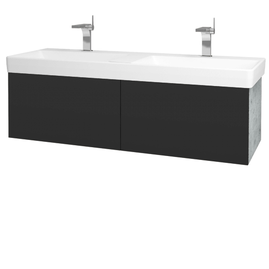 Umyvadlová skříňka VARIANTE SZZ2 130 pro umyvadlo Laufen Pro S - D01 Beton - N03 Graphite