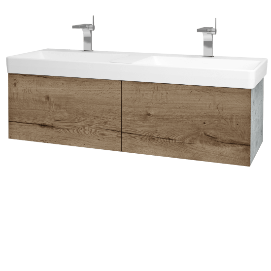 Umyvadlová skříňka VARIANTE SZZ2 130 pro umyvadlo Laufen Pro S - D01 Beton - D21 Tobacco