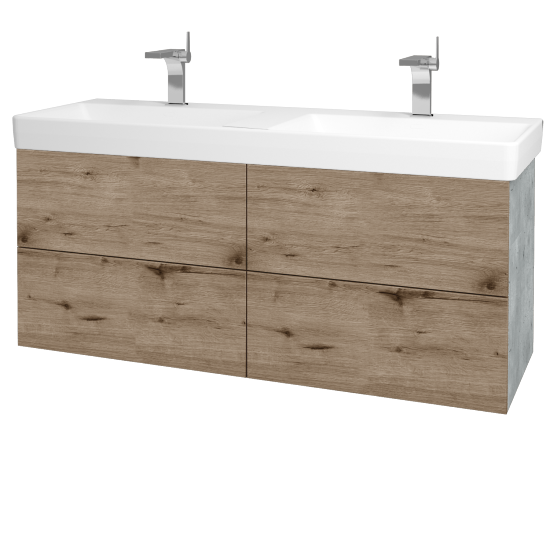 Umyvadlová skříňka VARIANTE SZZ4 130 pro umyvadlo Laufen Pro S - D01 Beton - D23 Herkules