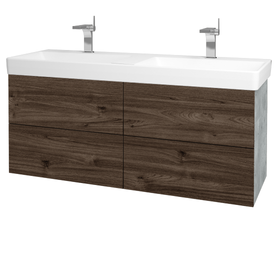 Umyvadlová skříňka VARIANTE SZZ4 130 pro umyvadlo Laufen Pro S - D01 Beton - D25 Teak
