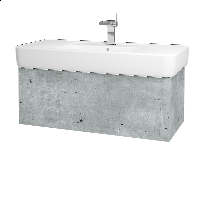 Koupelnová skříňka VARIANTE SZZ 100  - D01 Beton - L01 Bílá vysoký lesk
