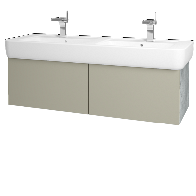 Koupelnová skříňka VARIANTE SZZ2 130  - D01 Beton - L04 Béžová vysoký lesk
