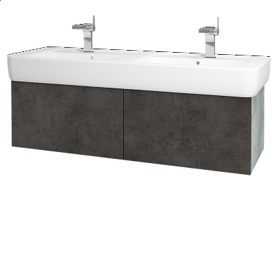 Koupelnová skříňka VARIANTE SZZ2 130  - D01 Beton - D16 Beton tmavý