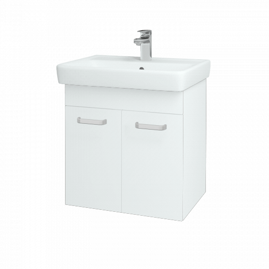 Koupelnová skříňka Q DVEŘOVÉ SZD2 60  - N01 Bílá lesk - Úchytka T01 - L01 Bílá vysoký lesk