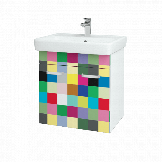 Koupelnová skříňka Q DVEŘOVÉ SZD2 60  - N01 Bílá lesk - Úchytka T01 - Individuální odstín dle RAL/NCS