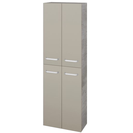 UNI SV1D4 50 Hochschrank  - D01 Beton - Griffes T01 - L04 Taupe Lack Hochglanz