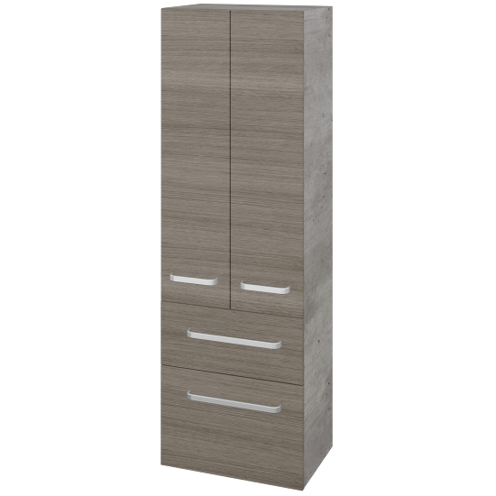 UNI SVD2Z2 50 Hochschrank  - D01 Beton - Griffes T01 - D03 Cafe