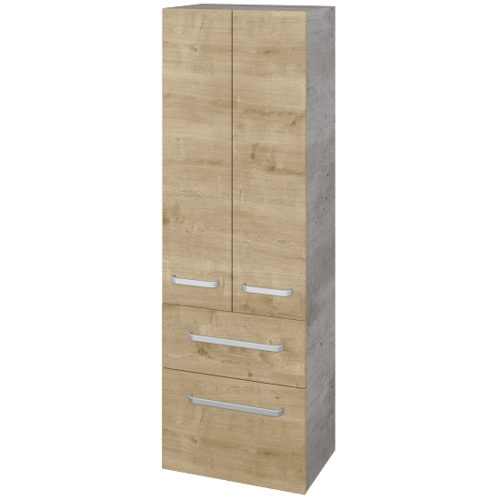 UNI SVD2Z2 50 Hochschrank  - D01 Beton - Griffes T01 - D09 Arlington