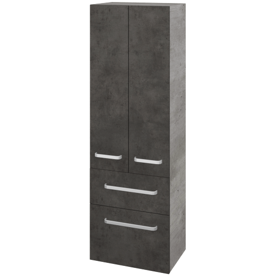 UNI SVD2Z2 50 Hochschrank  - D01 Beton - Griffes T01 - D16 Dark Beton