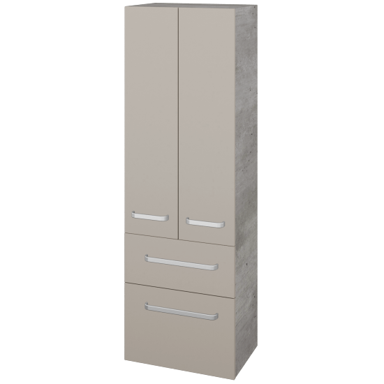 UNI SVD2Z2 50 Hochschrank  - D01 Beton - Griffes T01 - N07 Stone