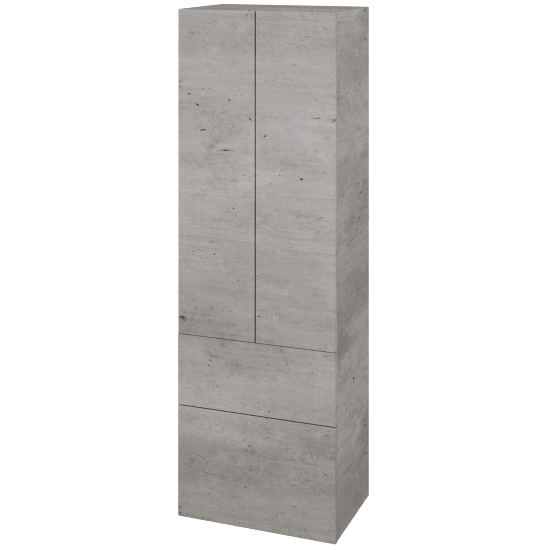 Vysoká skříň DOS SVD2Z2 50  - D01 Beton - Úchytka T00 (bez úchytky) - D01 Beton