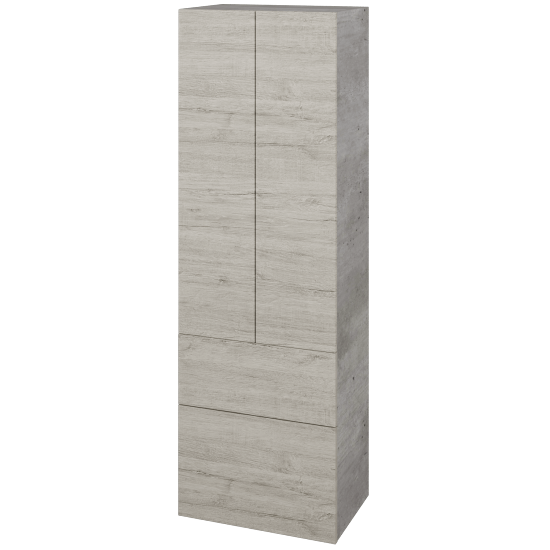 Vysoká skříň DOS SVD2Z2 50  - D01 Beton - Úchytka T00 (bez úchytky) - D05 Oregon