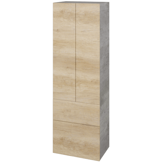 Vysoká skříň DOS SVD2Z2 50  - D01 Beton - Úchytka T00 (bez úchytky) - D15 Nebraska