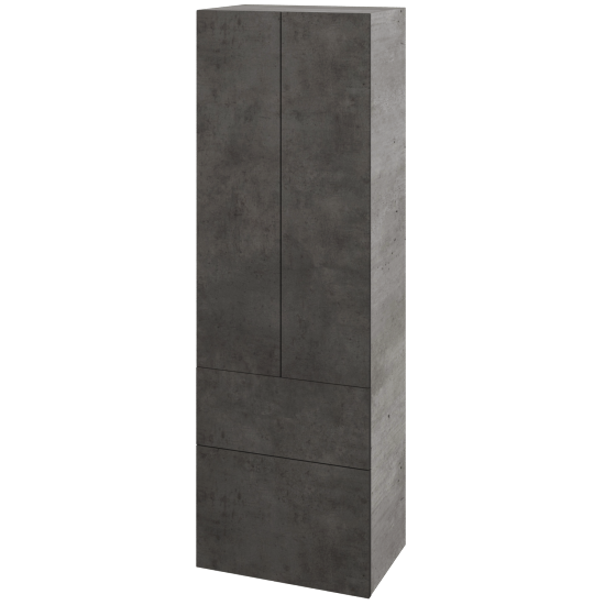 Vysoká skříň DOS SVD2Z2 50  - D01 Beton - Úchytka T00 (bez úchytky) - D16 Beton tmavý