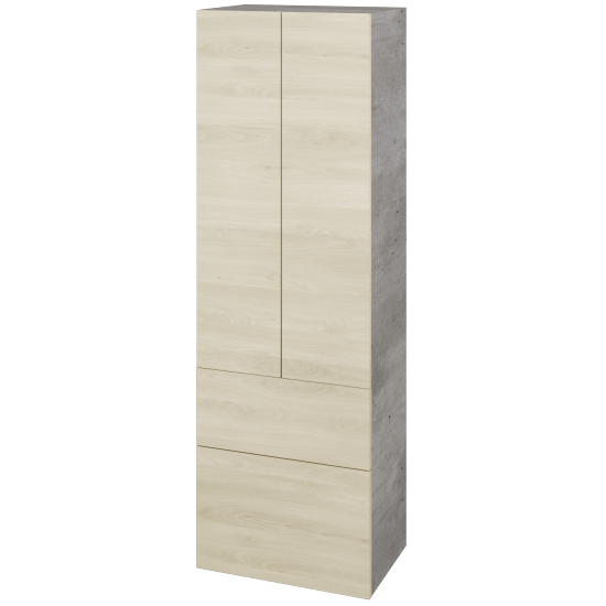 Vysoká skříň DOS SVD2Z2 50  - D01 Beton - Úchytka T00 (bez úchytky) - D24 Ohio