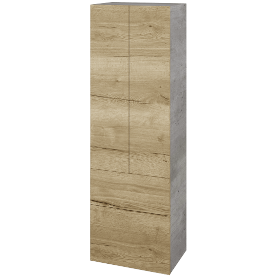 Vysoká skříň DOS SVD2Z2 50  - D01 Beton - Úchytka T00 (bez úchytky) - D26 Ontario