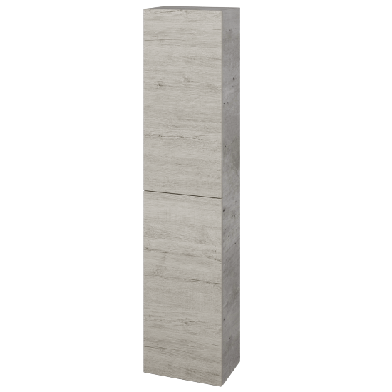 Vysoká skříň DOS SV1D2 35  - D01 Beton - Úchytka T00 (bez úchytky) - D05 Oregon - Levé