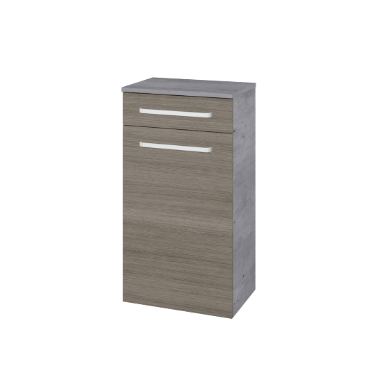 UNI SNDZ 50 Niedriger Schrank  - D01 Beton - Griffes T01 - D03 Cafe - Links