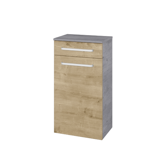 UNI SNDZ 50 Niedriger Schrank  - D01 Beton - Griffes T01 - D09 Arlington - Links